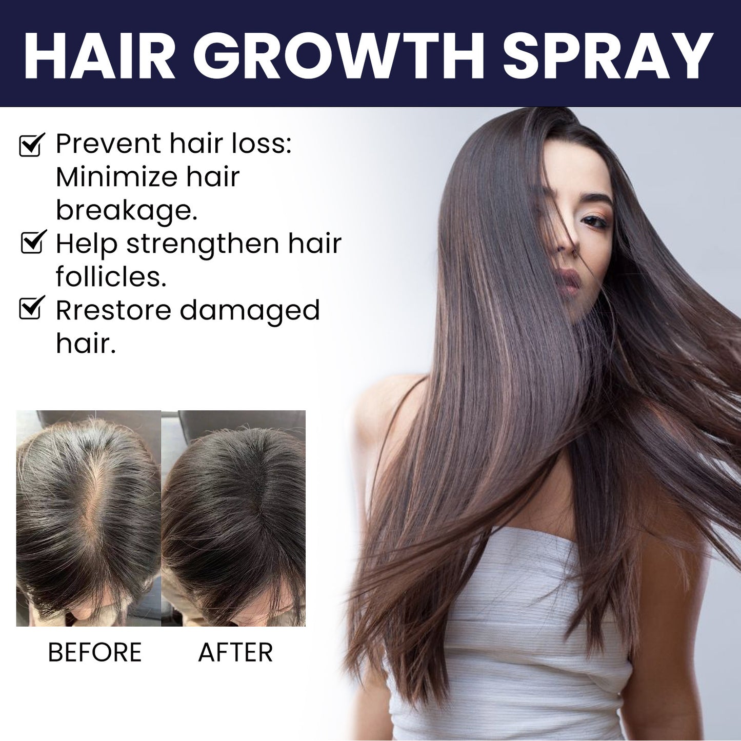 Hair Growth Spray Moisturizes Damaged Hair