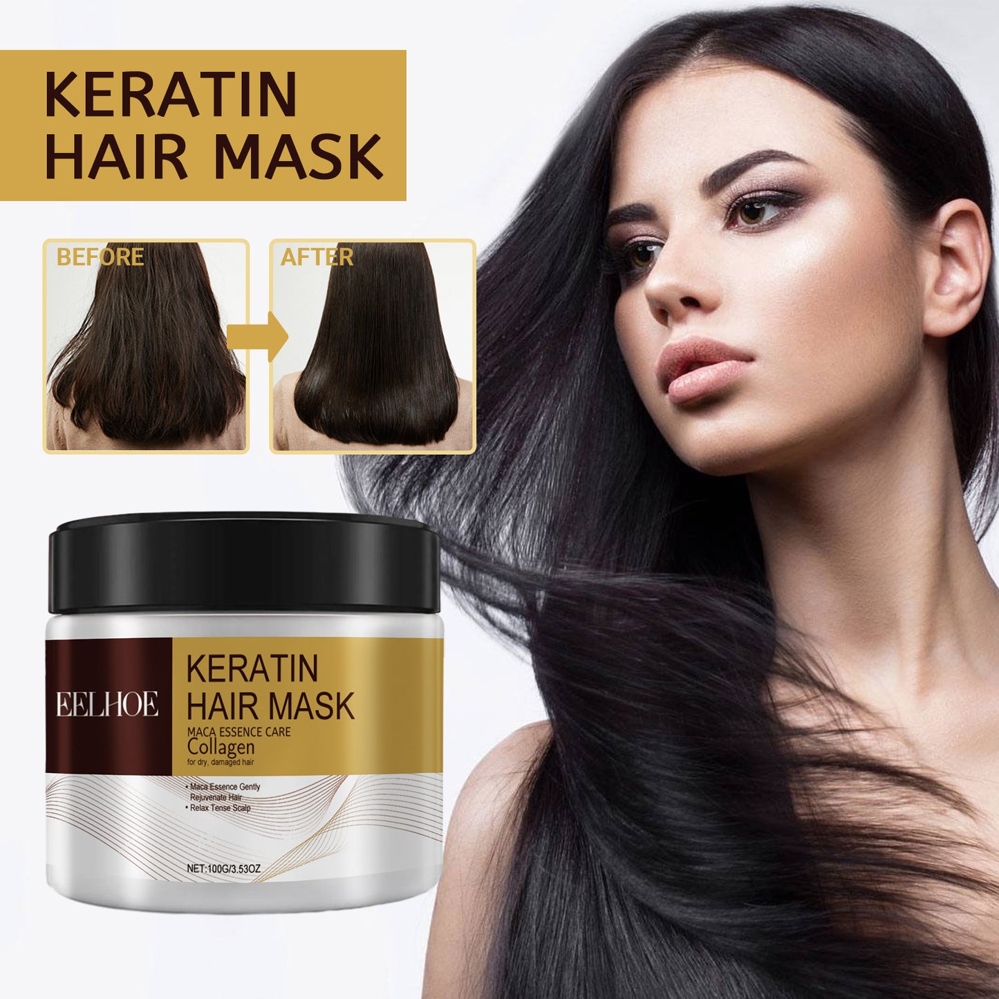 Repair Moisturizing Hair Mask Deep Moisturizing Repair Damaged Hair Anti-drying Split Knot Anti-hair Loss